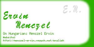 ervin menczel business card